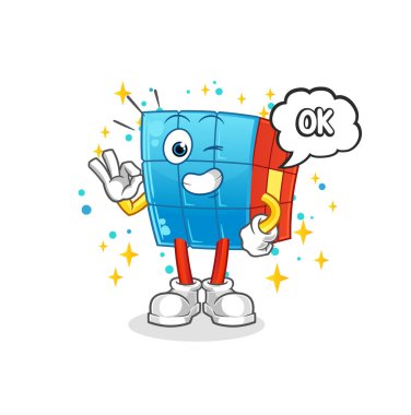 Rubik Küpü de aynı fikirde. çizgi film vektörü