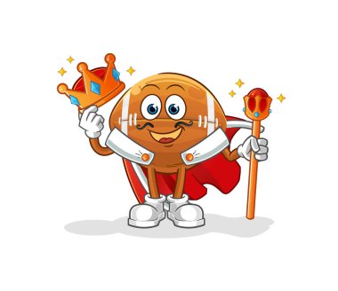 Ragbi topu kralı vektörü. çizgi film karakteri