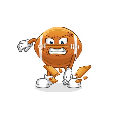 Ragbi topu karate maskotu. çizgi film vektörü