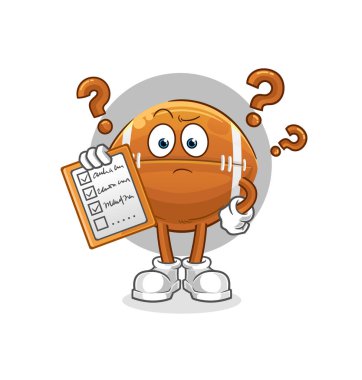 Ragbi topu listesi vektörü. çizgi film karakteri