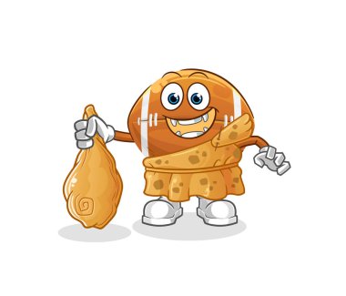 Ragbi topu eski bir çizgi film. çizgi film maskotu vektörü