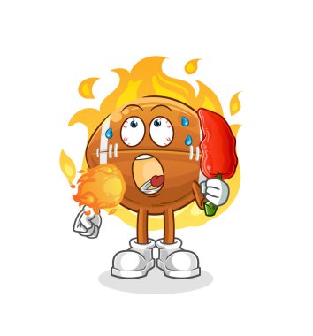 Ragbi topu sıcak biber maskotu yer. çizgi film vektörü