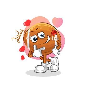 Ragbi topu flörtleşmesi. karakter vektörü