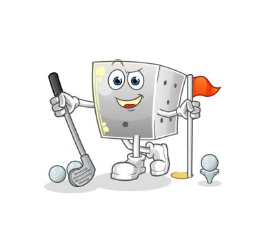 Zar golf oynuyor. çizgi film karakteri