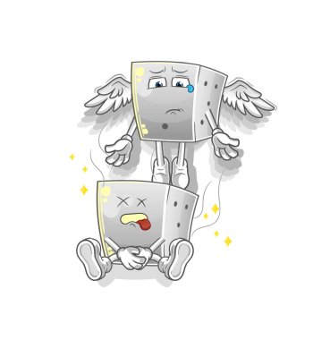 Zar ruhu vücut maskotunu terk eder. çizgi film vektörü