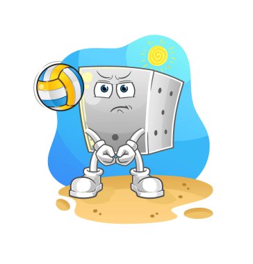 zar voleybol maskotu. çizgi film vektörü