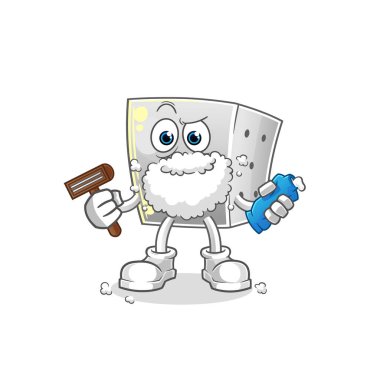 zar yüz kıllarını tıraş eder. çizgi film karakteri