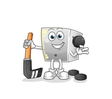 zar oyunu hokey vektörü. çizgi film karakteri