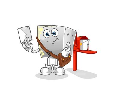 Zarlı postacı vektörü. çizgi film karakteri