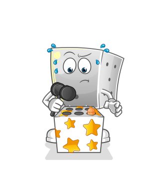 Zar oyunu bir köstebek maskotunu vuruyor. çizgi film vektörü