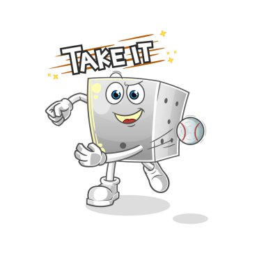 zar atma beysbol vektörü. çizgi film karakteri