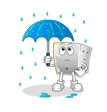 Zar bir şemsiye illüstrasyon tutuyor. karakter vektörü