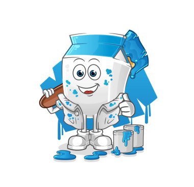 Süt boyacısı illüstrasyonu. karakter vektörü