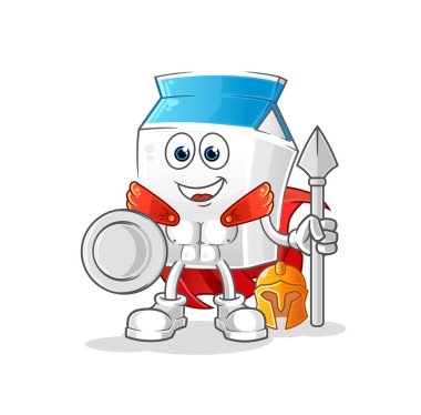 Süt Spartalı karakteri. çizgi film maskotu vektörü