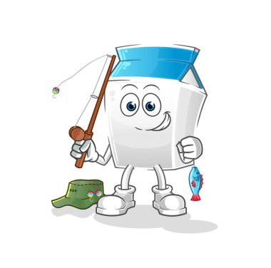 Süt balıkçısı illüstrasyonu. karakter vektörü