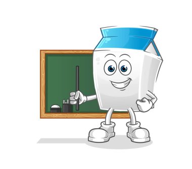 Süt öğretmeni vektörü. çizgi film karakteri