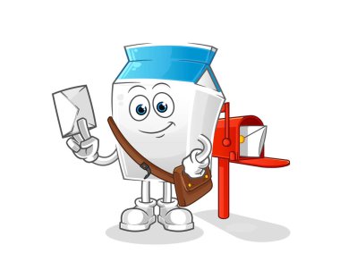 Sütlü postacı vektörü. çizgi film karakteri