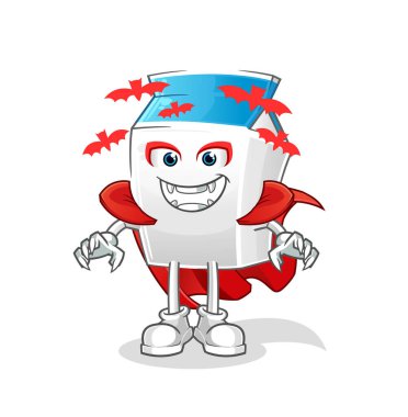 Süt Drakula çizimi. karakter vektörü