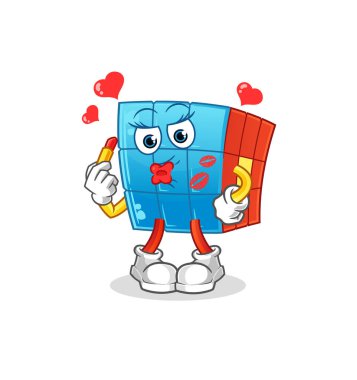 Rubik Küpü makyaj maskotu. çizgi film vektörü