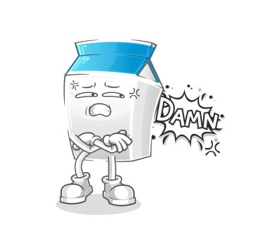milk very pissed off illustration. character vector