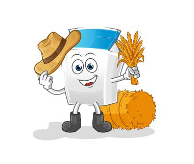 Sütçü maskotu. çizgi film vektörü