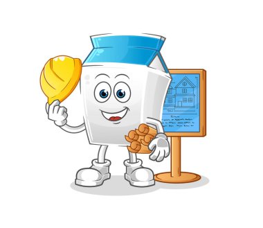 Süt Mimarı illüstrasyonu. karakter vektörü