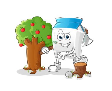 Süt marangozu illüstrasyonu. karakter vektörü