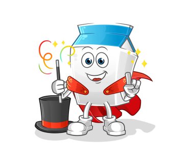 Süt sihirbazı çizimi. karakter vektörü