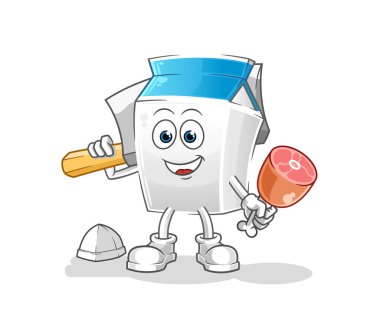 Süt Kasabı illüstrasyonu. karakter vektörü