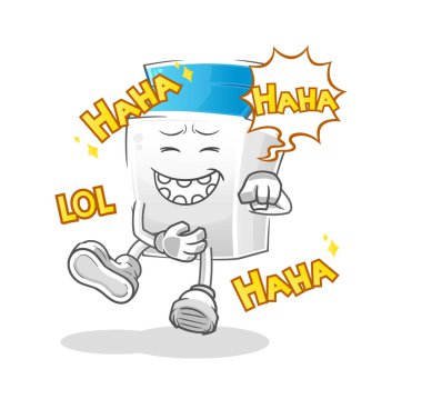 Süt Gülen Yüksek Sesli Karakter. çizgi film maskotu vektörü