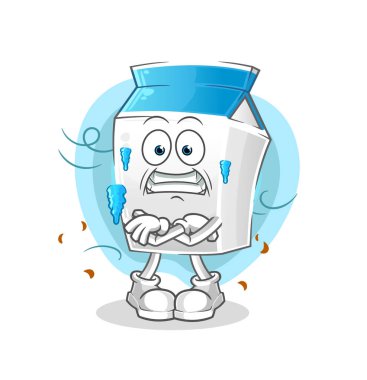 Süt soğuk illüstrasyon. karakter vektörü