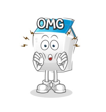 Süt. Aman Tanrım vektör. çizgi film karakteri