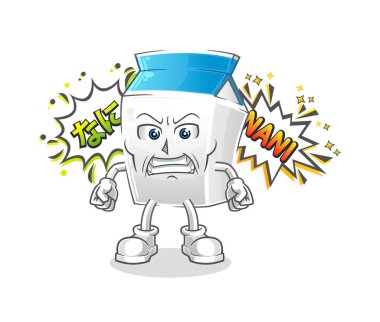 Anime kızgın vektörü. çizgi film karakteri