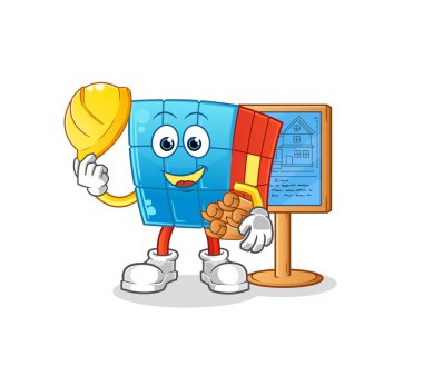 Rubik 'in Küp Mimarı tasviri. karakter vektörü