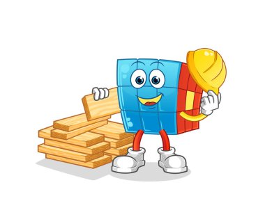 Rubik Küp oluşturucu vektörü. çizgi film karakteri