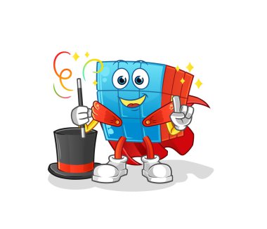 Rubik Küp sihirbazı çizimi. karakter vektörü