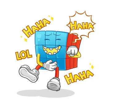 Rubik 'in Küp Kahkahası karakteri. çizgi film maskotu vektörü