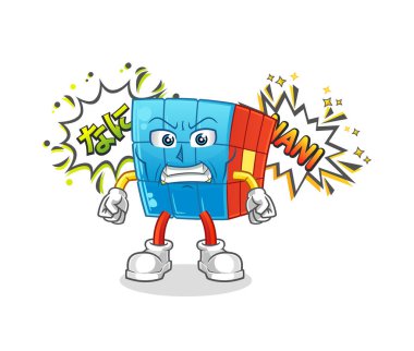 Rubik Küpü 'nün kızgın anime vektörü. çizgi film karakteri