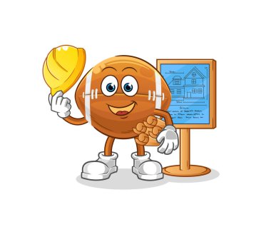 ragbi topu mimar çizimi. karakter vektörü