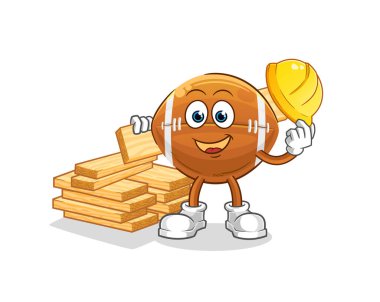 Ragbi topu üreticisi vektörü. çizgi film karakteri