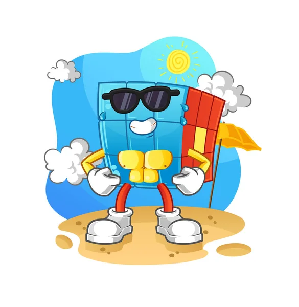 Rubik Küpü yazın güneşleniyor. karakter vektörü