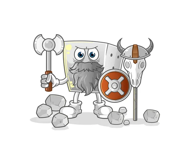 Ζάρια Viking Μια Εικόνα Τσεκούρι Διάνυσμα Χαρακτήρα — Διανυσματικό Αρχείο