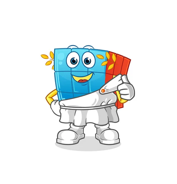 Cubo Rubik Com Roupas Gregas Vetor Mascote Desenhos Animados —  Vetores de Stock