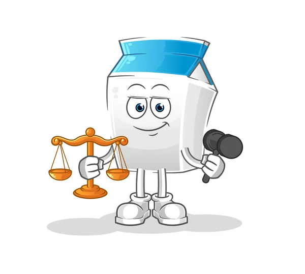 Γάλα Δικηγόρος Κινουμένων Σχεδίων Φορέας Μασκότ Κινουμένων Σχεδίων — Διανυσματικό Αρχείο