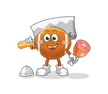 Ragbi topu Kasabı illüstrasyonu. karakter vektörü