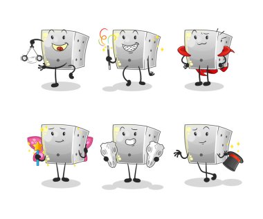 Zar sihirli grup karakteri. çizgi film maskotu vektörü