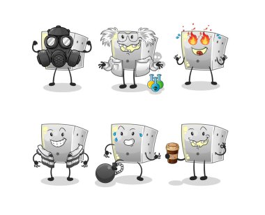 Zar kötü grup karakteri. çizgi film maskotu vektörü