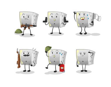 Zar askerleri karakteri. çizgi film maskotu vektörü