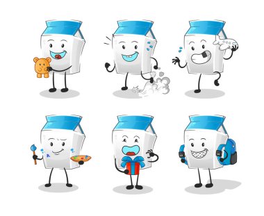 Süt çocukları grubu karakteri. çizgi film maskotu vektörü