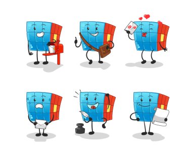 Rubik Küp postacısının karakteri. çizgi film maskotu vektörü